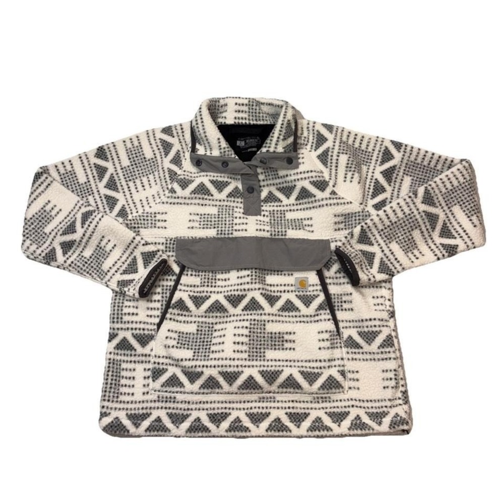 Carhart Native Sweater Relaxed fit Youth Large 12-14 white/gray‎ front pocket